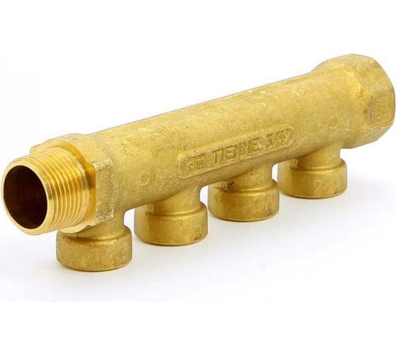 Коллектор Tiemme 4 отвода, 3/4"х1/2"В (латунь) 1910038 / 1934G050404