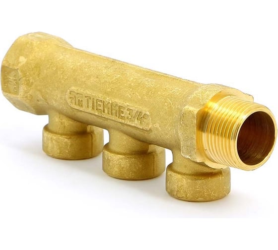 Коллектор Tiemme 3 отвода, 3/4"х1/2"В (латунь) 1910039 / 1933G050403