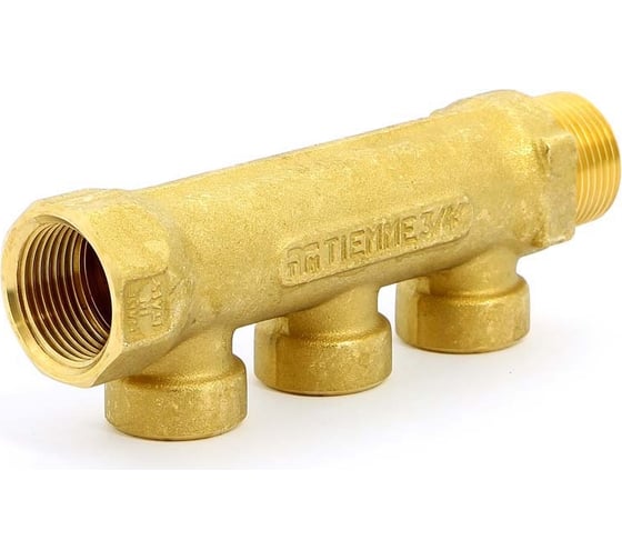 Коллектор Tiemme 3 отвода, 3/4"х1/2"В (латунь) 1910039 / 1933G050403