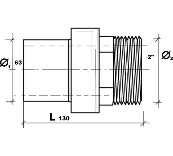 Переход OLFUSE пэ/сталь pn16 sdr11 d63x2" наруж., 77401606300G