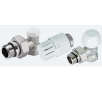 Комплект подключения радиаторов Tiemme угловой 1/2" (2 клапана + головка, O-Ring) 3300142 / 3308KIT04R