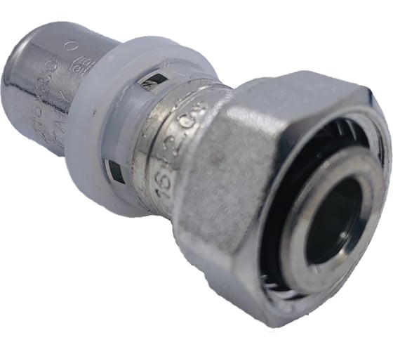 Прямое соединение Tiemme 16х1/2"(16) с накидной гайкой (пресс) (никель) 1650160 / 1668S1604CZ 1