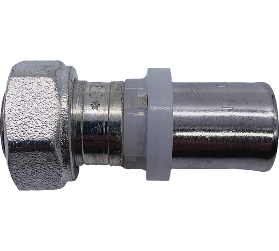 Прямое соединение Tiemme 16х1/2"(16) с накидной гайкой (пресс) (никель) 1650160 / 1668S1604CZ