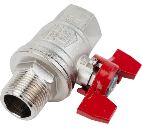 Усиленный шаровой кран RuB BRESСIA (S.33), 3/4" DN20 PN65, ВР-НР бабочка S33E26