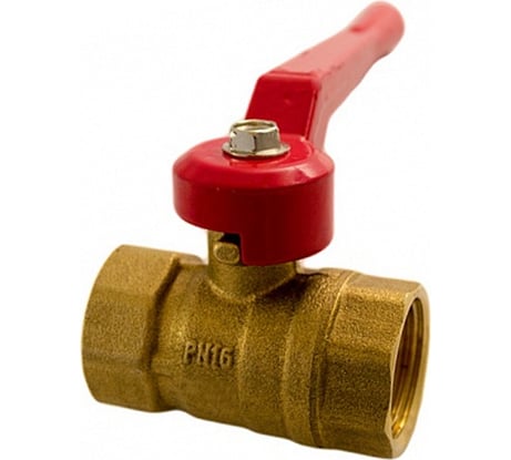 Кран шаровой полнопроходной DN.ru 11б27п1 Ду25 Ру16 латунь муфтовый (гайка-гайка), рычаг D160-00305