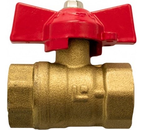 Кран шаровой полнопроходной DN.ru 11б27п1 Ду15 Ру16 латунь муфтовый(гайка-гайка), бабочка D160-00294