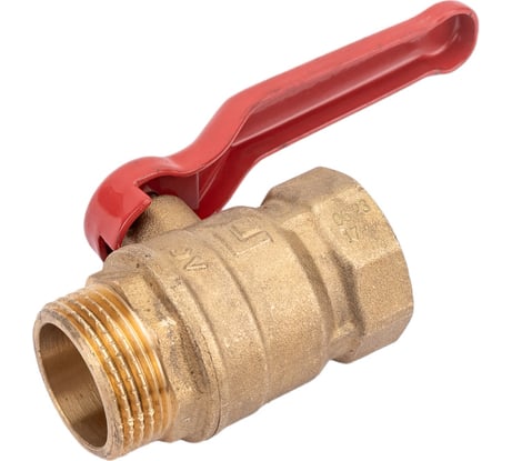 Кран шаровой полнопроходной DN.ru 11б27п1 Ду20 Ру16 латунь муфтовый (гайка-штуцер), рычаг D160-00301