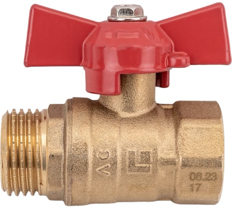 Кран шаровой полнопроходной DN.ru 11б27п1 Ду15 Ру16 латунь муфтовый (штуцер-гайка) D160-00298