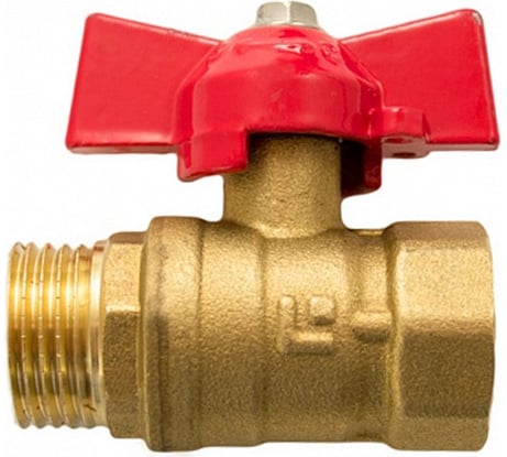 Кран шаровой полнопроходной DN.ru 11б27п1 Ду25 Ру16 латунь муфтовый (штуцер-гайка) D160-00308