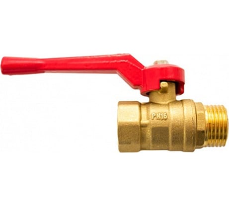 Кран шаровой полнопроходной DN.ru 11б27п1 Ду32 Ру16 латунь муфтовый (гайка-штуцер), рычаг D160-00310