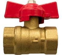 Кран шаровой полнопроходной DN.ru 11б27п1 Ду25 Ру16 латунь муфтовый(гайка-гайка), бабочка D160-00304