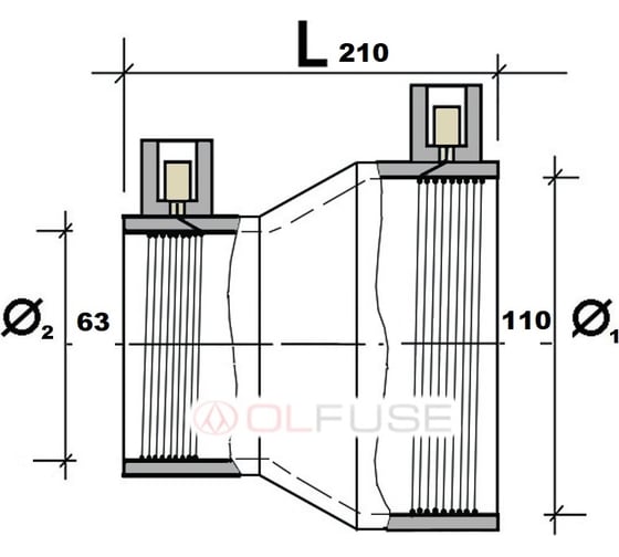 Электросварной переход OLFUSE pn16 sdr11 pe100 d110x63, 7729110063