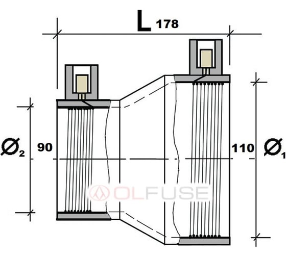 Электросварной переход OLFUSE pn16 sdr11 pe100 d110x90, 7729110090