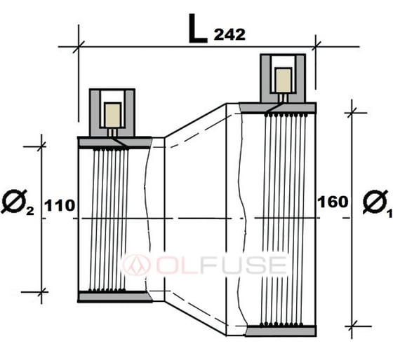 Электросварной переход OLFUSE pn16 sdr11 pe100 d160x110, 7729160110