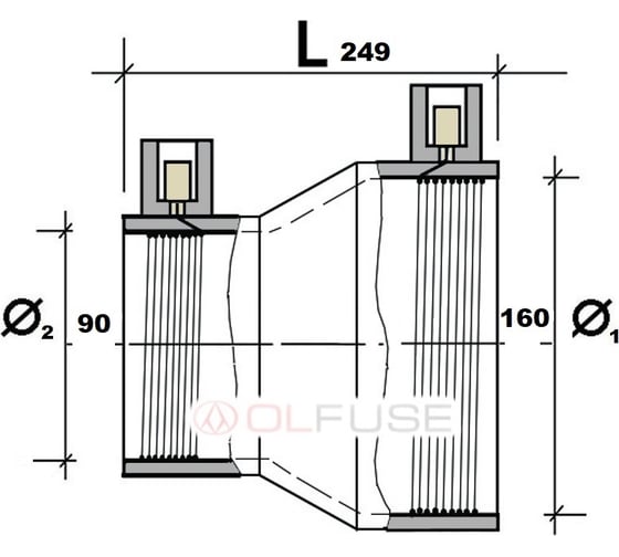 Электросварной переход OLFUSE pn16 sdr11 pe100 d160x90, 7729160090