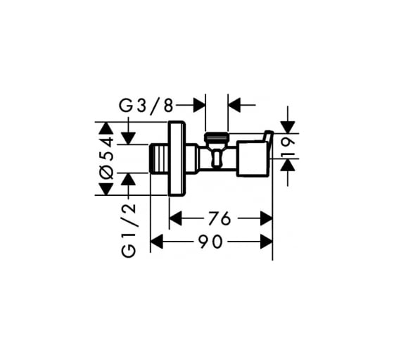 Угловой переходник HANSGROHE 13901000 Angle Valve S 00000007301