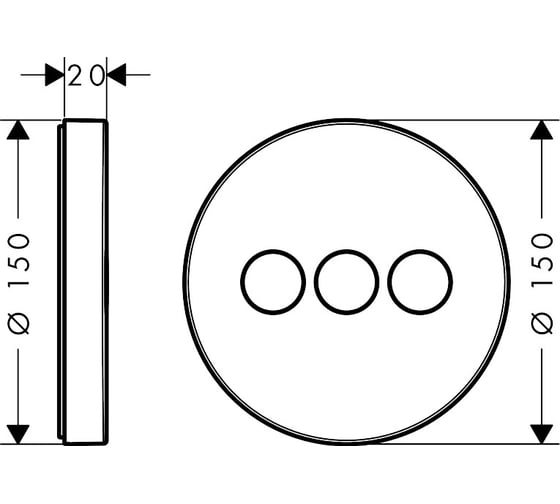 Запорный вентиль HANSGROHE 15745000 ShowerSelect S внешняя часть 00000035826