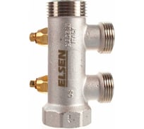 Коллектор ELSEN модульный, 1, 2 контура, размер отвода-3/4 ЕК, вентили под 90, TIN латунь EMW02.02T