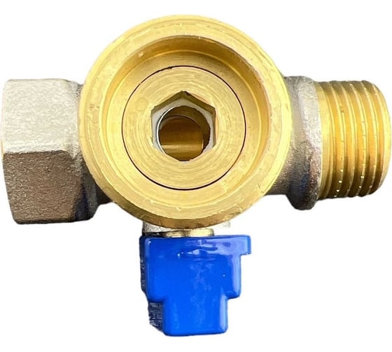 Шаровой трехпроходной кран для стиральной машины GRIALE 1/2" нр x 3/4" нр x 1/2" вн наружная-внутренняя резьба A153