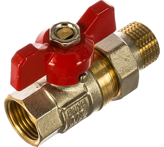 Кран шаровой усиленный с полусгоном американкой RVC 1/2" бант ИС.080189 1