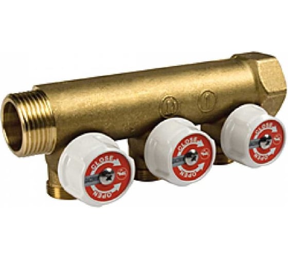 Сантехнический коллектор Giacomini 3/4x1/2E/3 с вентилями R585CY063
