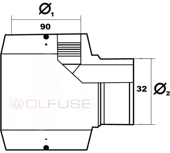 Тройник OLFUSE электросварной редукционный 90 pn16 sdr11 pe100 d90x32, 7726090032