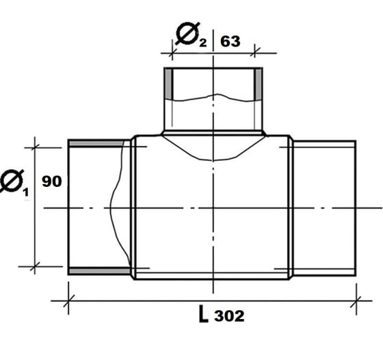 Тройник OLFUSE литой переходной 90 t pn16 sdr11 pe100 d90x63, 771916090063