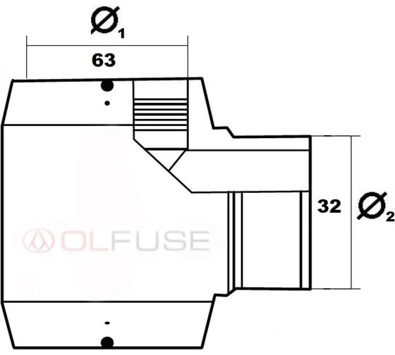Тройник OLFUSE электросварной редукционный 90 pn16 sdr11 pe100 d63x32, 7726063032