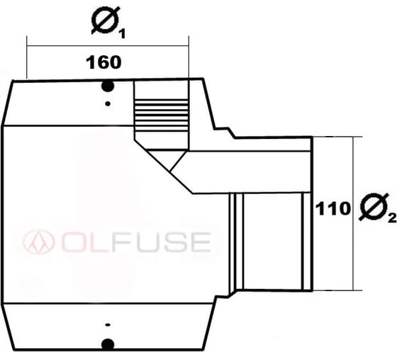 Тройник OLFUSE электросварной редукционный 90 pn16 sdr11 pe100 d160x110, 7726160110