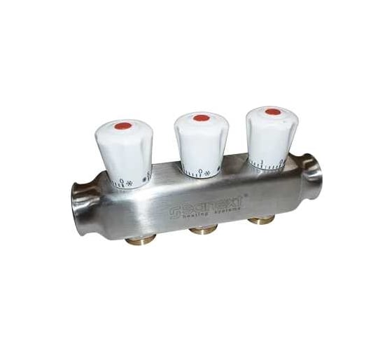 Квартирный коллектор SANEXT ВР 1"х 4 контура НР 3/4" евроконус 8114