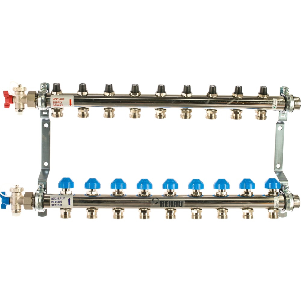 Коллектор Rehau 1 HKV 9 выход-3/4 ЕК нержавеющая сталь 12180911001 ...