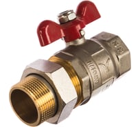 Полнопроходной шаровой кран PRO AQUA со сгоном ручка бабочка, Н-В 1 1/4 FWB65-m32-f32x