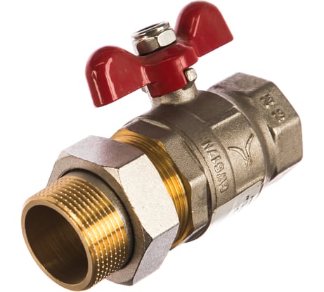 Кран шаровой полнопроходной PRO AQUA со сгоном ручка бабочка, Н-В 1 1/4 FWB65-m32-f32x FWB65-m32-f32xb