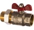 Кран шаровой полнопроходной PRO AQUA со сгоном ручка бабочка, Н-В 1 1/4 FWB65-m32-f32x FWB65-m32-f32xb 2