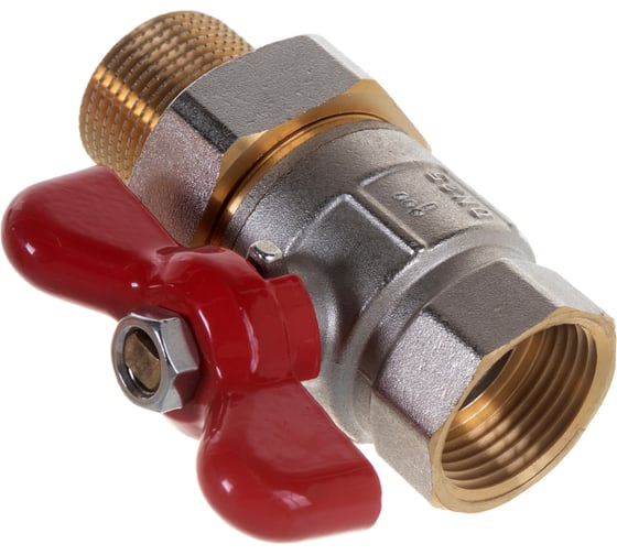 Полнопроходной шаровой кран PRO AQUA со сгоном ручка бабочка, Н-В 1 FWB65-m25-f25x