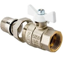 Шаровой кран Энкор 3/4 FM, с накидной гайкой, бабочка белая 36922