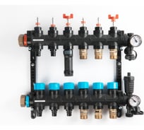 Коллекторная группа с расходомерами Federica Bugatti FB 1"х3/4" 6 выходов, пластиковый коллектор 2015368