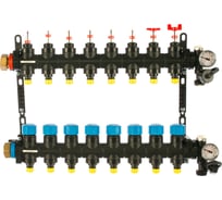 Коллекторная группа с расходомерами Federica Bugatti FB 1"х3/4" 8 выходов, пластиковый коллектор 2015370