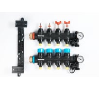 Коллекторная группа с расходомерами Federica Bugatti FB 1"х3/4" 4 выхода, пластиковый коллектор 2015364