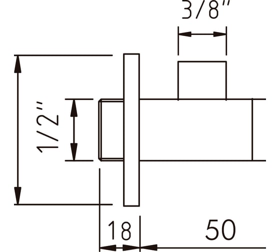 Угловой настенный вентиль CLEVER BIMINI 1/2" х 3/8" для подключения смесителя 97106