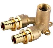 Настенный угольник ELSEN проточный, двойной, В, 20, 1/2", латунь EFA25.20-12WBD