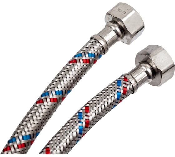 Подводка для смесителя Хома Норкин пара, в оплетке, гибкая, 1/2"х10, 80 см 56910969