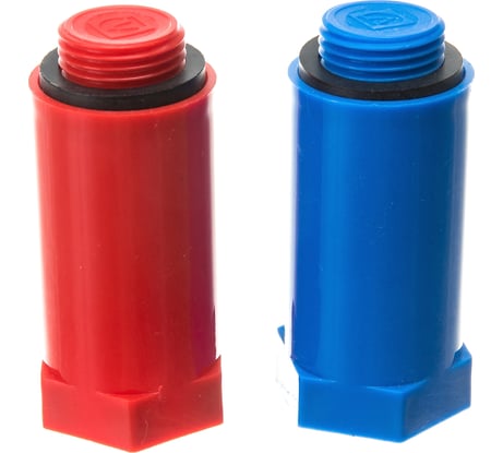 Комплект длинных полипропиленовых пробок VALTEC с резьбой 1/2 /красная + синяя/ VTp.792.M.04