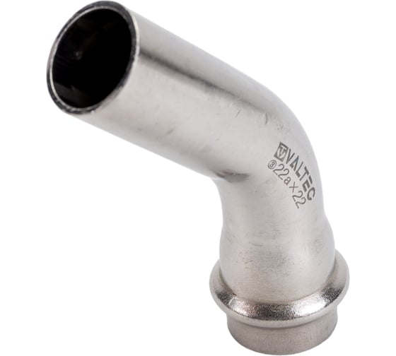 Угольник VALTEC вн-нар нержавеющая сталь 45гр 22а х22 VTi.958.I.002222