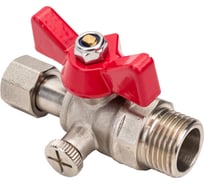 Шаровой кран для подключения манометра VALTEC 1/2нар -3/8вн. VT.806.N.0403