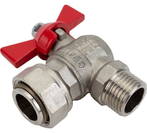 Шаровой кран VALTEC BASE угловой с накидной гайкой 1/2х3/4 нар.-вн. VT.267.N.0405