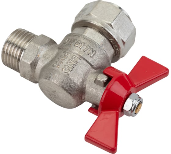 Шаровой кран VALTEC BASE угловой с накидной гайкой 1/2х3/4 нар.-вн. VT.267.N.0405