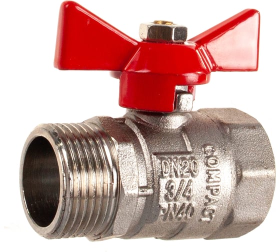 Шаровой кран VALTEC COMPACT, рукоятка бабочка 3/4 вн.-нар. VT.093.N.05