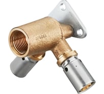 Прессовый угольник Oventrop Cofit P, В, 16, 16, 1/2", бронза RX, угловой, с креплением 1517143