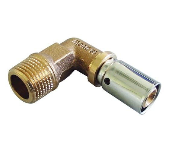 Прессовый угольник-переход Oventrop Cofit P, Н, 26 x 3 x 1", бронза RX 1512357
